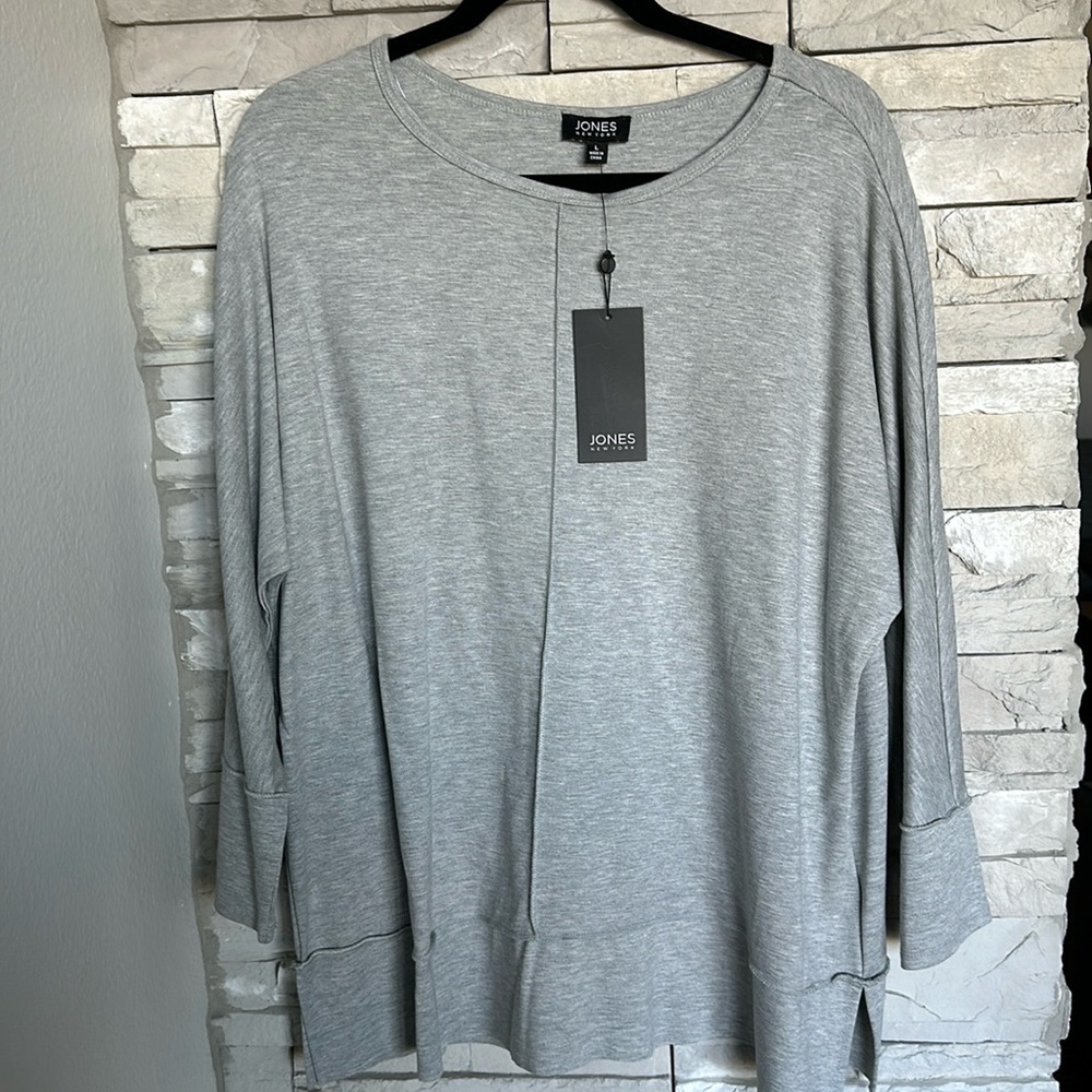 JONES Women's Serenity Knit Dolman Sleeve Seam Detail Tunic Top